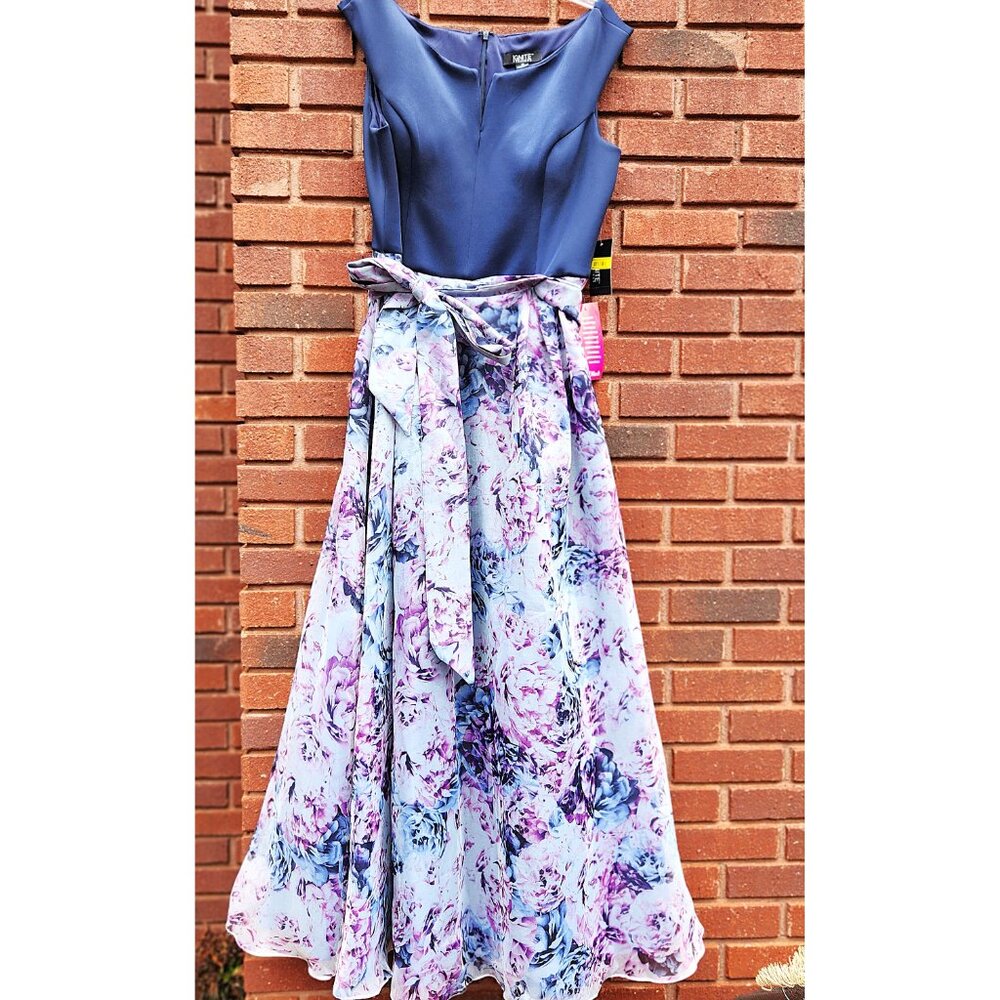 Ignite Evenings Notched Off-the-Shoulder Floral Organza Ball Gown - Sz 18 - NWT - Picture 3 of 12